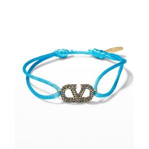 Valentino V Logo Bracelet Polyester - One Size - Blue